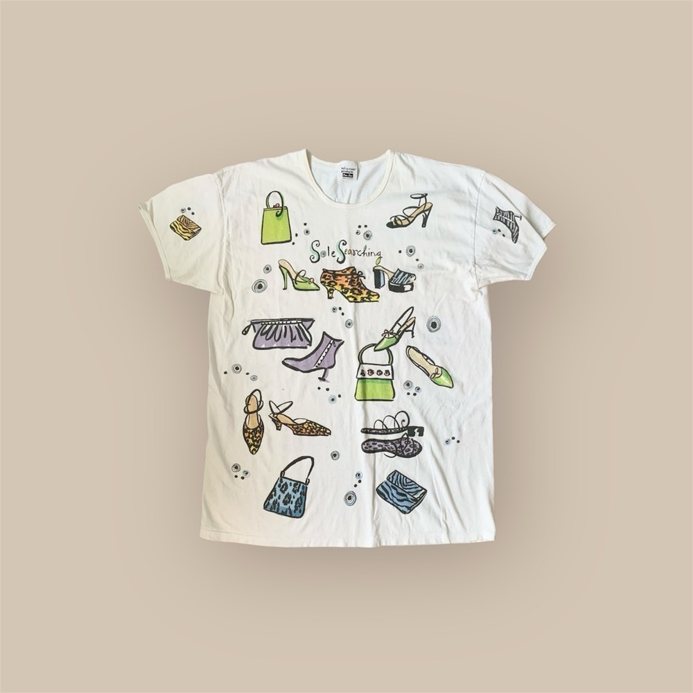 Vintage shoe lovers short sleeve cotton tee one size